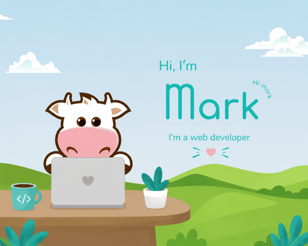 cow on a laptop